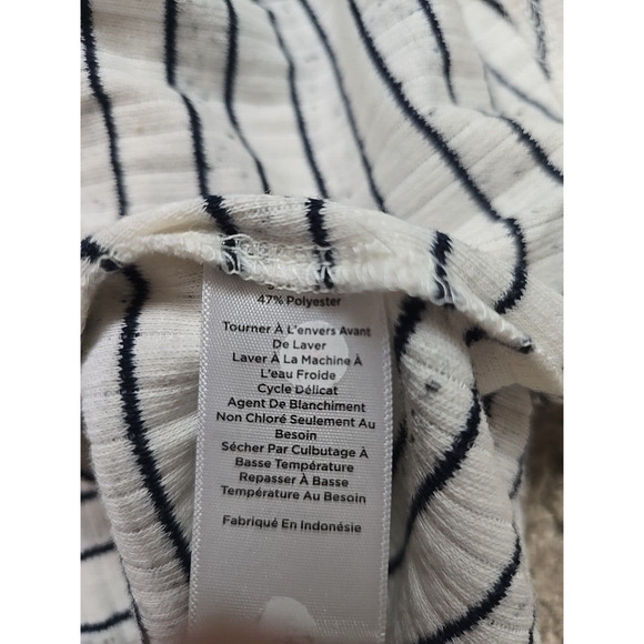 Talbots White Striped Mock Neck Soft Knit Pullover Sweater Womens Size Large - Picture 6 of 6
